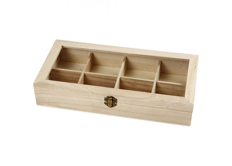 Caja de madera vitrina para té - Tienda online de manualidades