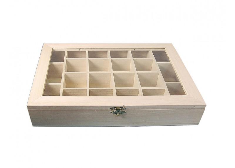 caja de madera vitrina expositor para manualidades