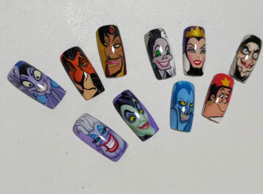 Curso de uñas princesas y villanos disney