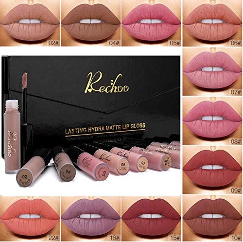 Rechoo 12 Pcs Barra de Labios Mate/Superstay Matte Pintalabios Maquillaje de Belleza Brillo Labial Terciopelo (CLASSIC GIFT)