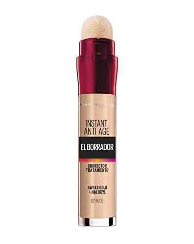 Maybelline Corrector de Ojeras, Bolsas e Imperfecciones Borrador Ojos Tono 02 Nude pieles claras - 6 ML