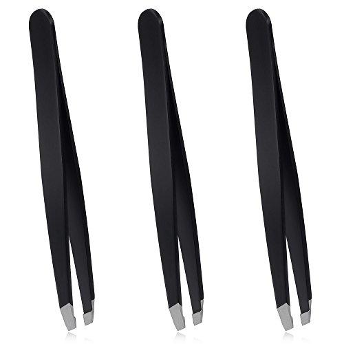 Rovtop 3 Pinzas de 100% Acero Inoxidable Depilar las Cejas,Pinzas de Precisión - Primer Calidad Perfecto para Remover Cejas y Colocar Extensiones de Pestañas