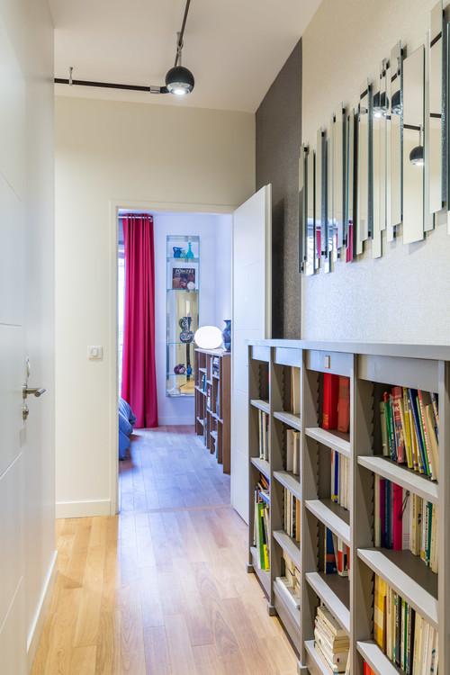 decorar un pasillo con librería