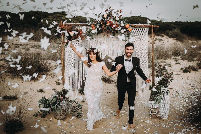 boda bohemia en la playa