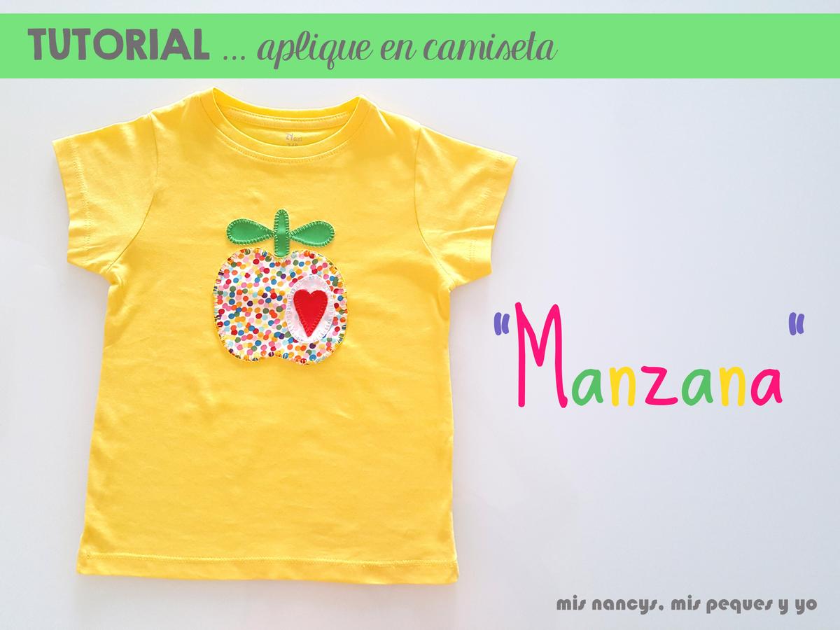mis nancys, mis peques y yo, tutorial como personalizar camisetas, aplique de manzana