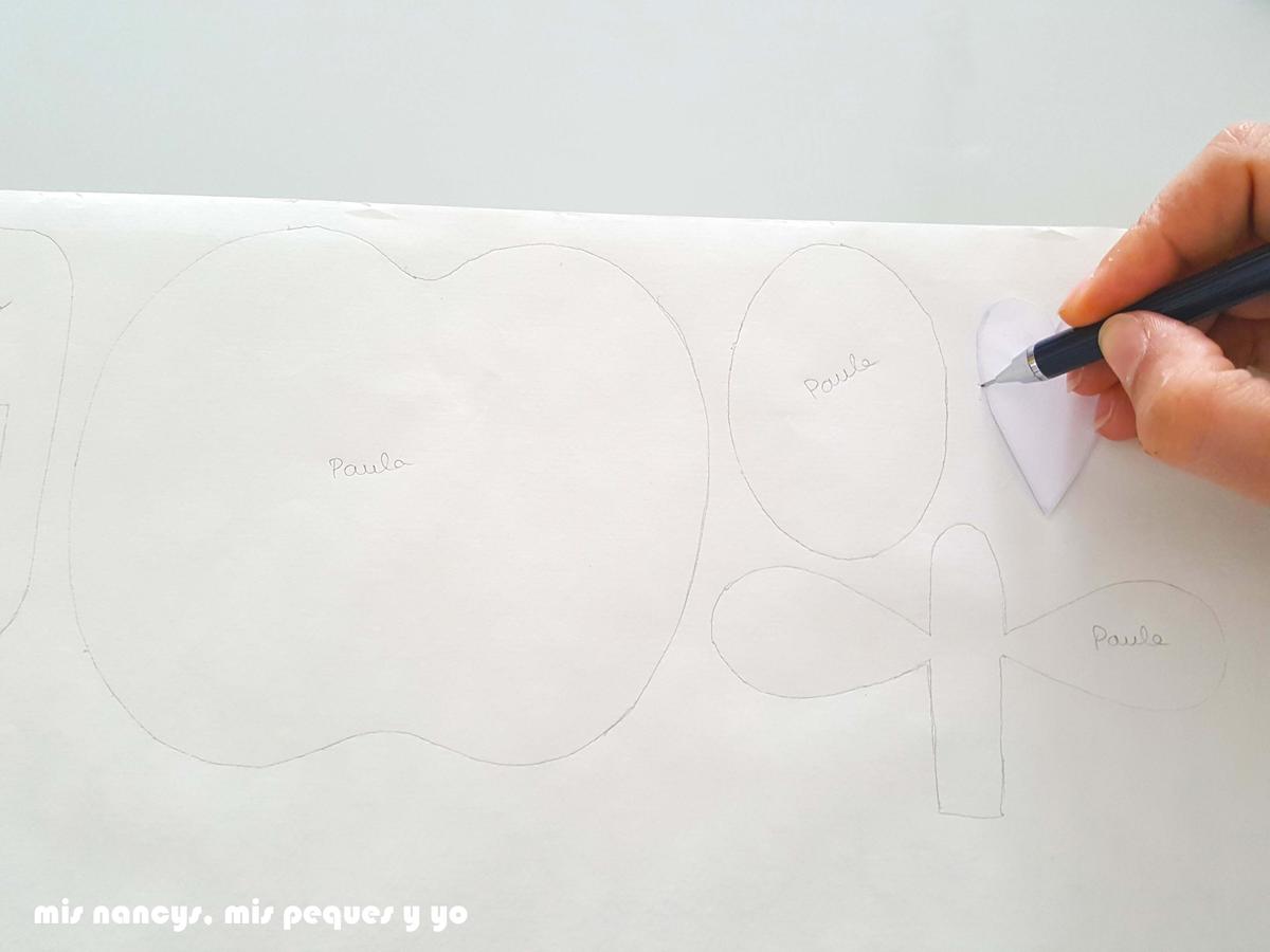 mis nancys, mis peques y yo, tutorial como personalizar camisetas, aplique de manzana, dibujar flixelina