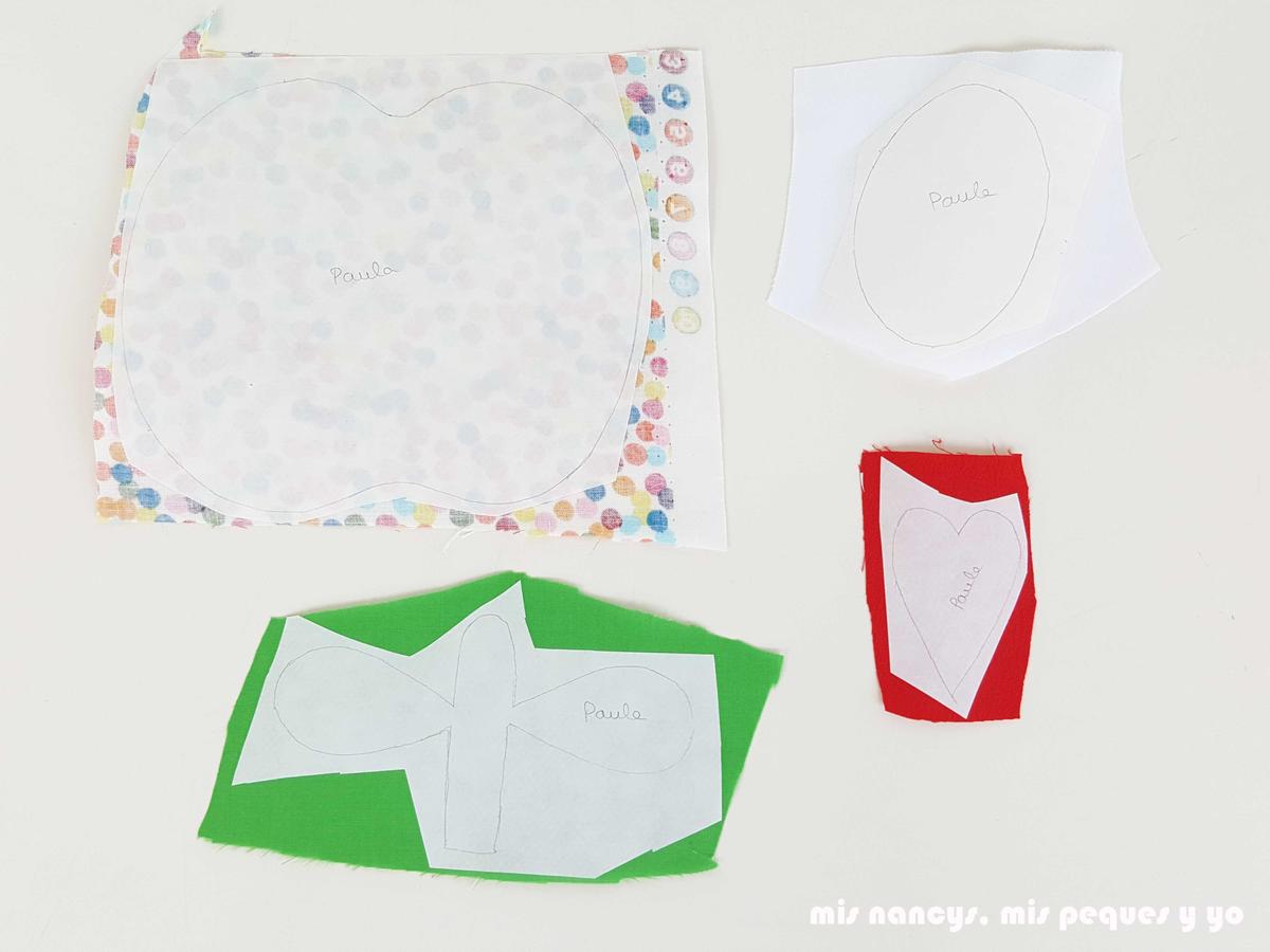 mis nancys, mis peques y yo, tutorial como personalizar camisetas, aplique de manzana, piezas de tela