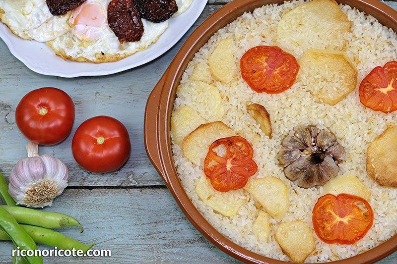 Arroz blanco al horno