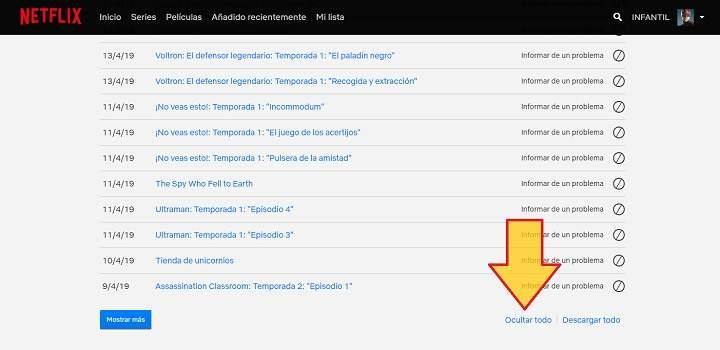Cómo eliminar o borrar el historial de navegación o reproducciones de Netflix para quitar películas y series en general o individualmente en Android iPhone o SmartTV