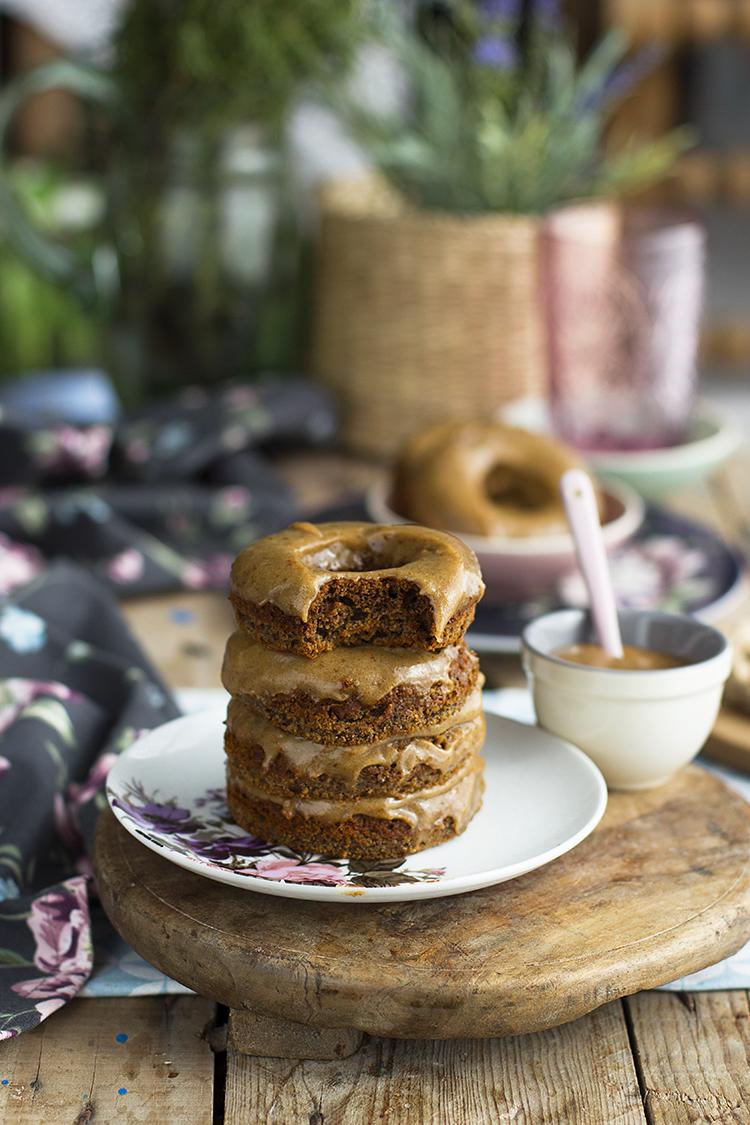 Donuts de Caramelo saludables super esponjosos y deliciosos