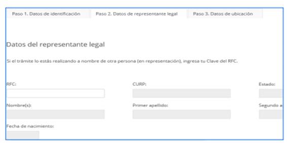 Información del Representante Legal