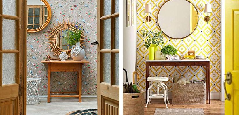 Entrada con papel pintado