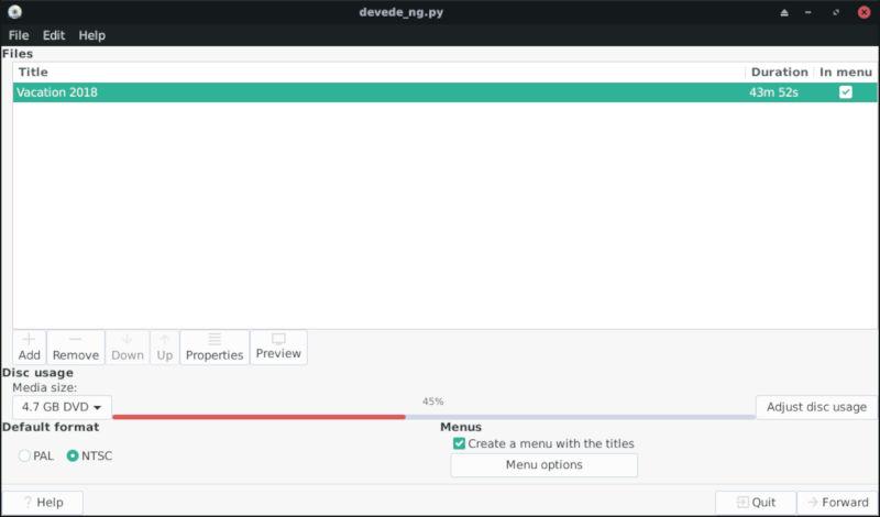 Cómo hacer imágenes de DVD grabables en Linux con DevedeNG