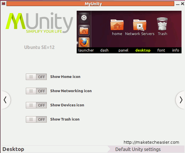 Ajuste su escritorio Ubuntu Unity Desktop con MyUnity