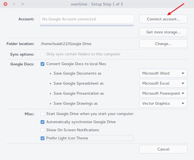 Cómo instalar y configurar Overgrive Google Drive Client en Linux