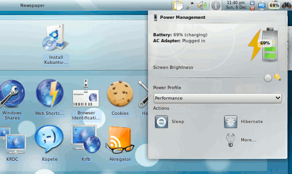 Previsualización del Netbook KDE Plasma