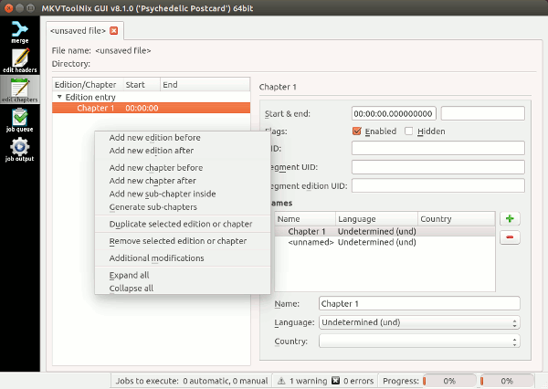 Crear y editar archivos de vídeo de Matroska en Linux con MKVToolNix