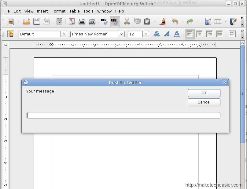 Twitteando desde Open Office