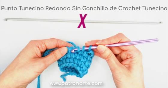 Punto Tunecino Redondo con Gancho de Crochet Normal