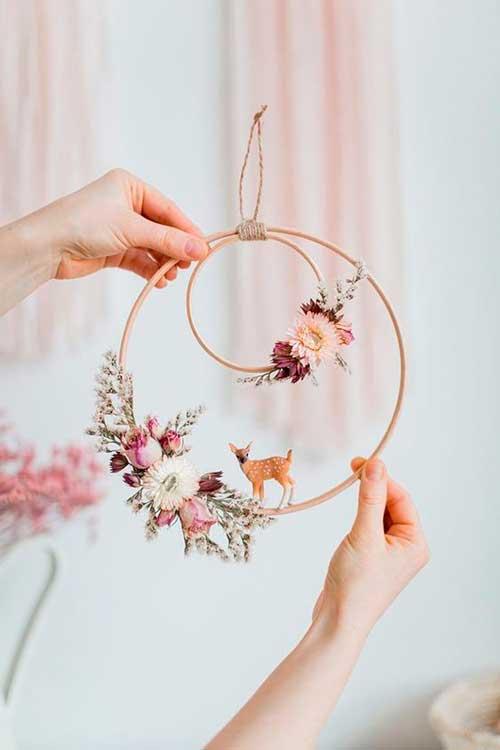 corona navideña flores preservadas