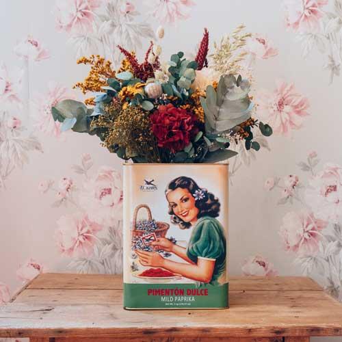 decoracion vintage flores eternas