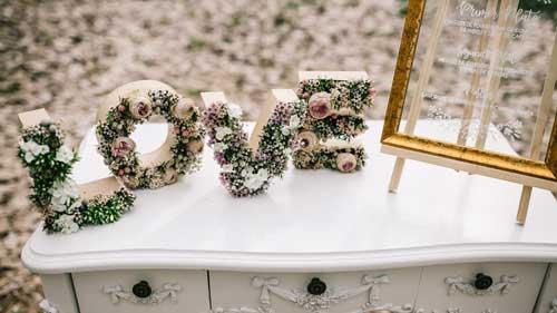 letras love flores DIY
