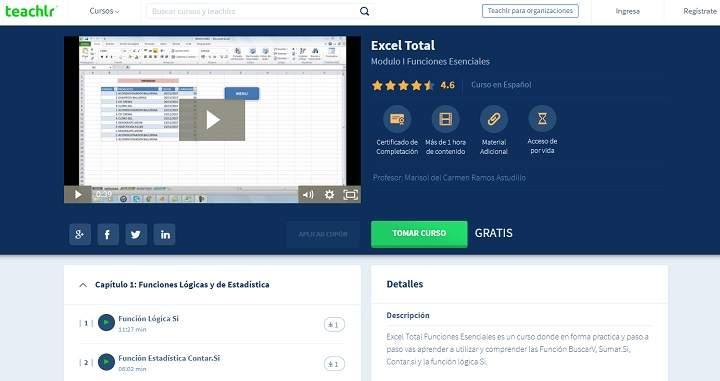 Formacion y cursos gratis en español para aprender Excel niveles básicos y avanzado
