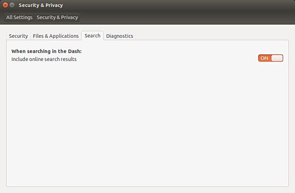 Cómo desactivar los resultados en línea de Unity Dash Search en Ubuntu