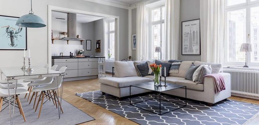 Sal&oacute;n comedor de estilo n&oacute;rdico