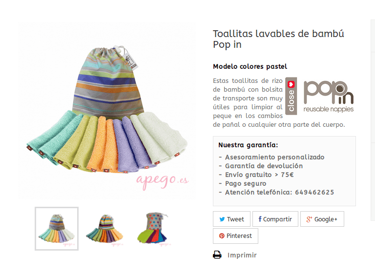 Foto de toallitas lavables de bambu pop-in 