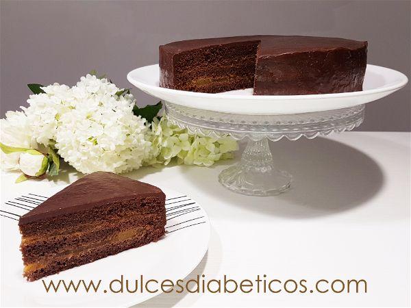 Tarta Sacher sin azucar para diabeticos