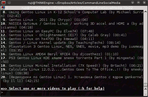 Redes sociales desde la línea de comandos, Parte 3: Tumblr, Flickr y YouTube