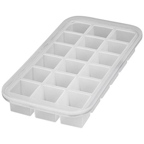 Levivo, Molde de silicona para 18 cubitos de hielo, Blanco, 27.8 x 14.2 x 3.6 cm