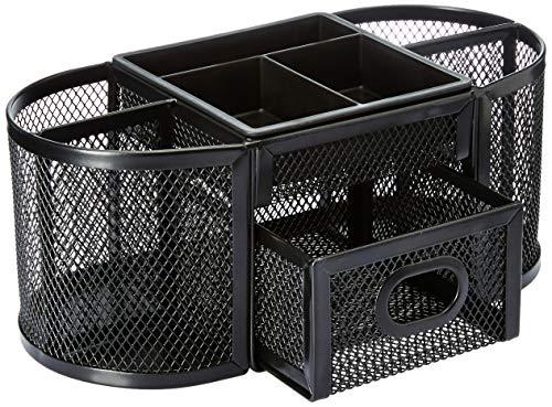 AmazonBasics - Organizador de escritorio, de malla, negro