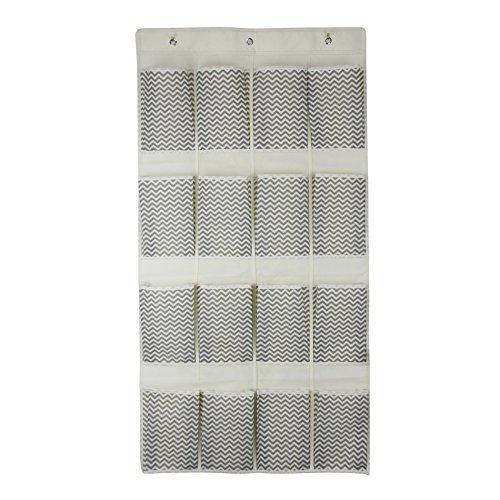 Rebecca SRL 16 Bolsillos Puerta Alacena Organizador Bolsa de Almacenamiento Gris Lavable Transpirable Dormitorio Baño (Cod. RE4733)