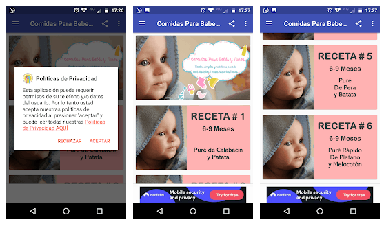 app con recetas para bebés de 6 a 9 meses