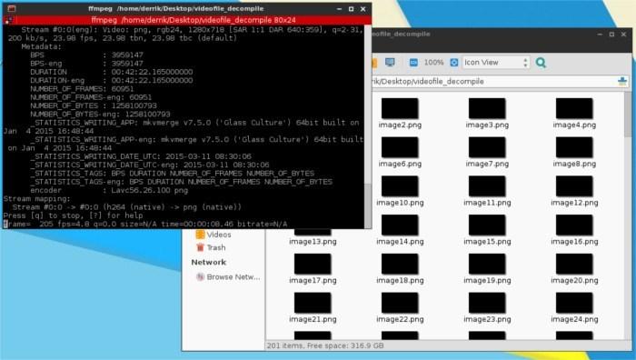 Cómo descompilar un archivo de vídeo en imágenes con FFMPEG en Linux