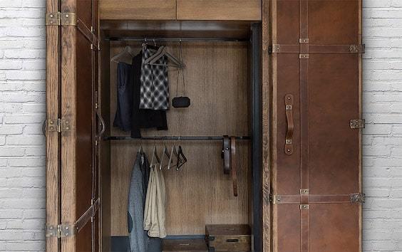 decoralinks | apartamento loft industrial - armario a medida con look de maleta antigua