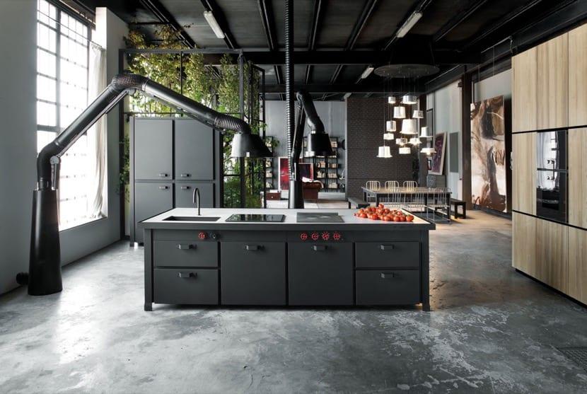 cocina industrial oscura