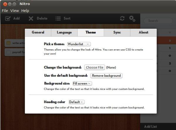 Nitro: Una hermosa aplicación de gestión de tareas para Linux