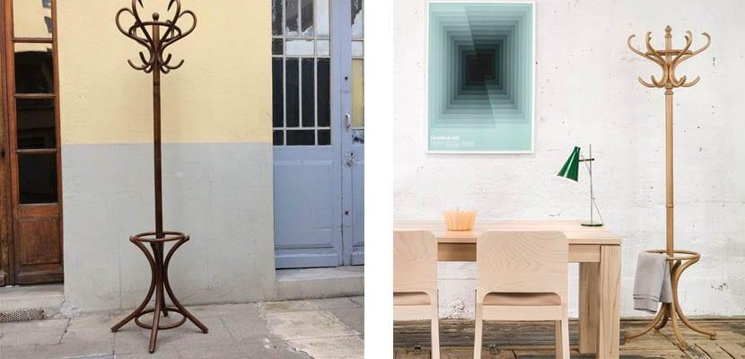 Percheros de pie de madera cl&aacute;sicos