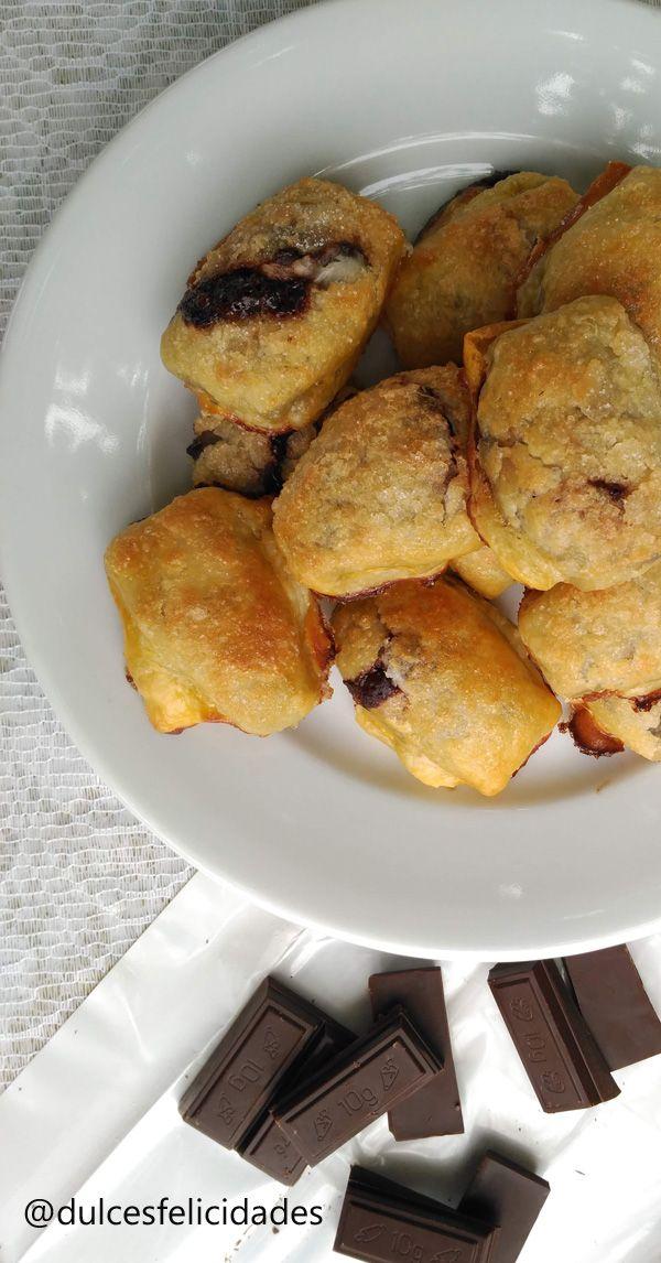 Bombas de hojaldre con chocolate. Recetas dulces de hojaldre y chocolate