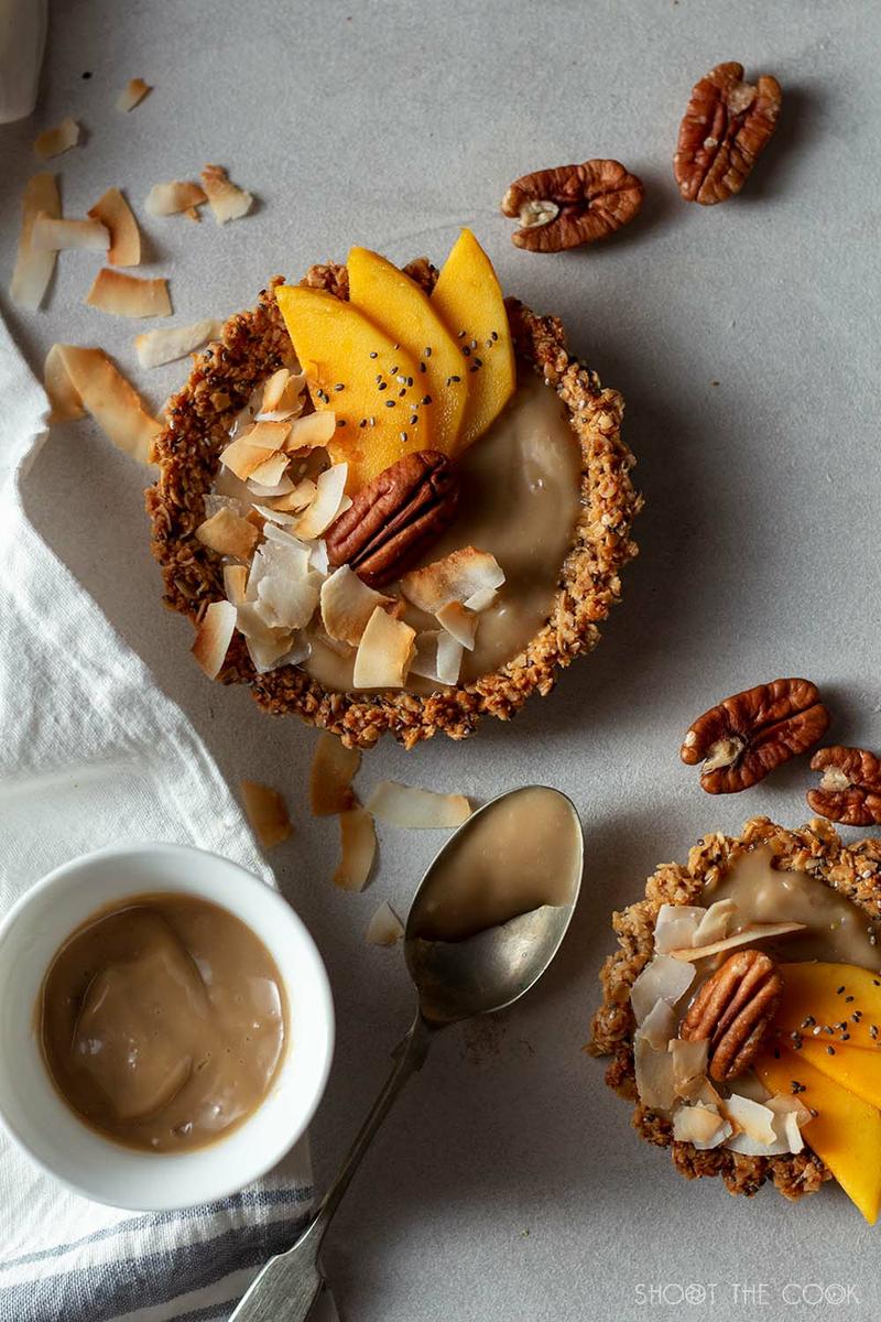 Tartaletas con crema de coco veganas
