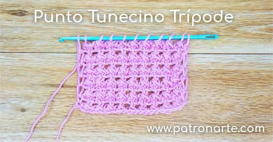 Punto Tunecino Trípode de Crochet Tunecino
