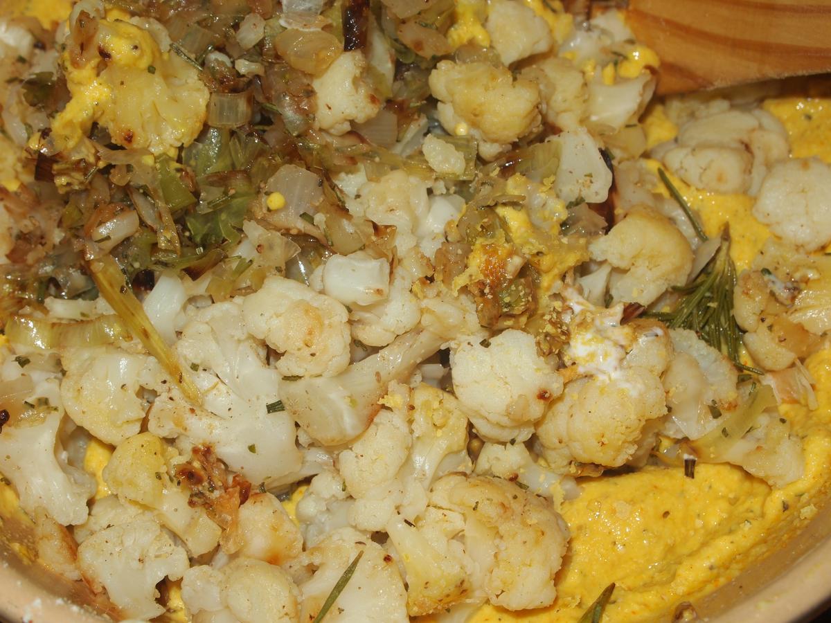Pastel de coliflor sin gluten y vegano