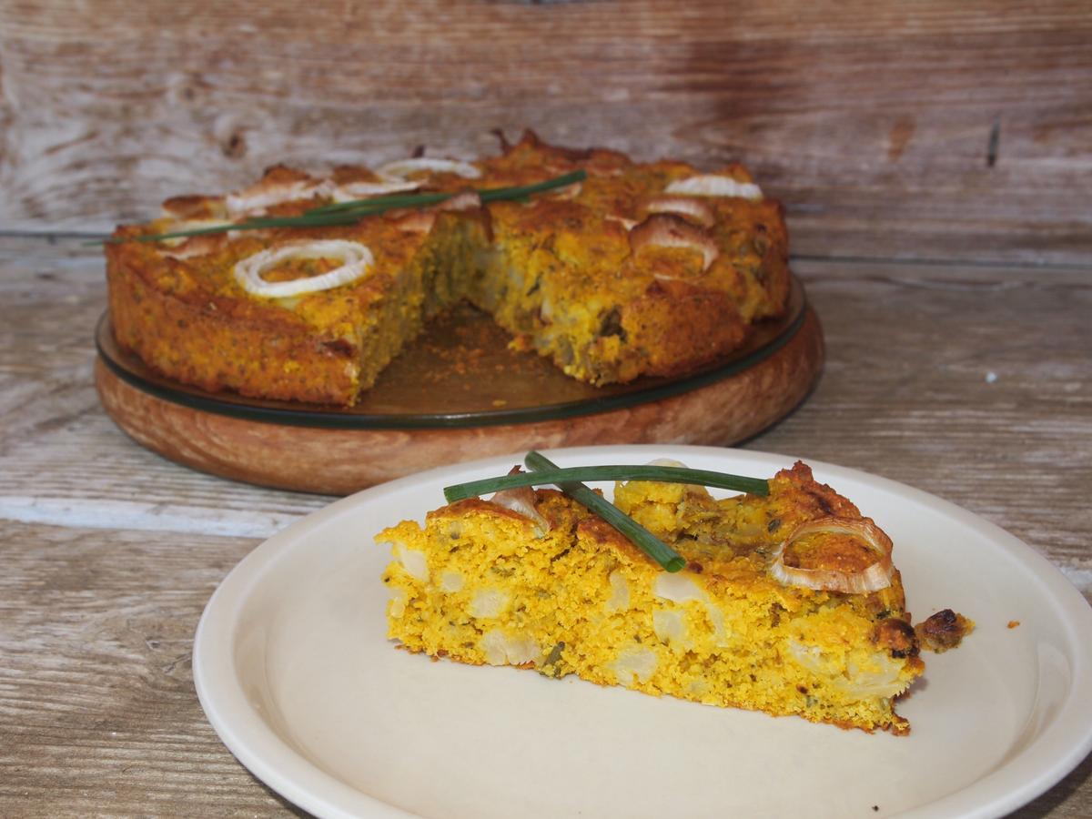 Pastel de coliflor sin gluten y vegano