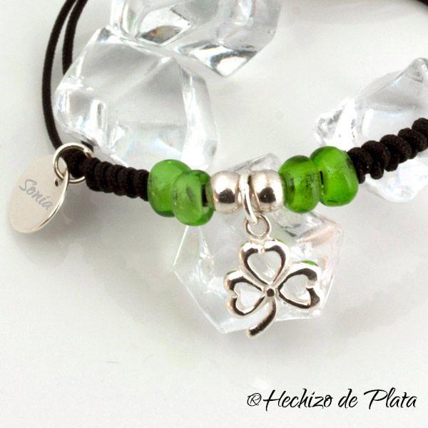 pulsera personalizada de cordón y plata
