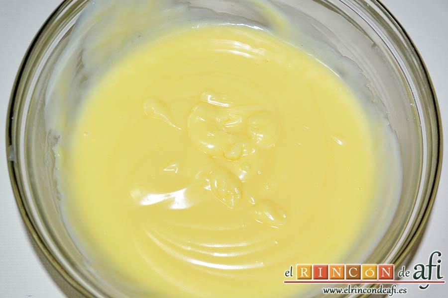 Tarta alegría, hacer la crema pastelera al microondas