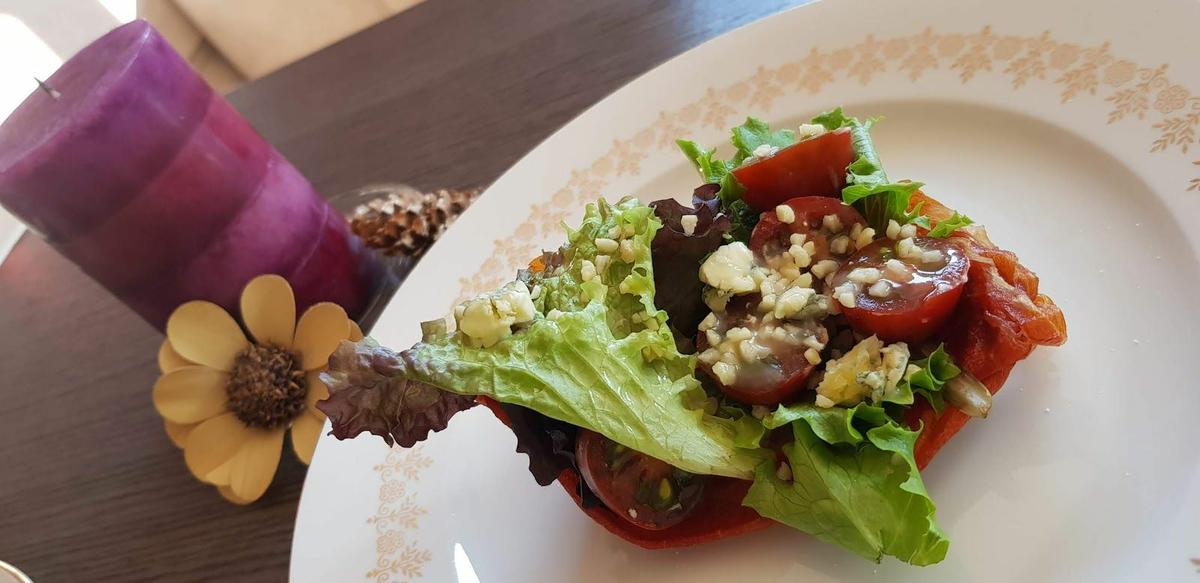 Ensalada en bol comestible de crujiente
