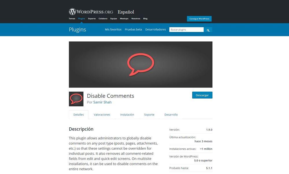 plugin-desactivación-comentarios-wordpress